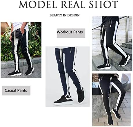 Bysan Men, влечејќи џемпери, џогирање на панталони со џебови за патенти за теретана за атлетски тренинзи