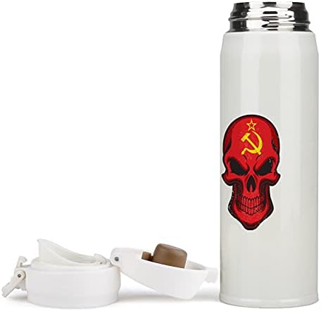 УНИ советско знаме череп не'рѓосувачки челик изолирана вода шише кафе чај чаша чаша чаша за пешачење со спортски велосипедизам