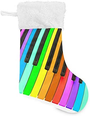 Алаза Божиќни чорапи клучеви за пијано на виножито изолирани на бели класични персонализирани големи декорации за порибување за семејни сезонски