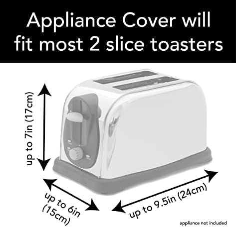 Риц Премиум Универзална покривка од тостер со две парчиња, 11,25 x 5,75 x 7 , полиестер и памук ватенка, заштитник за отпечатоци, супер