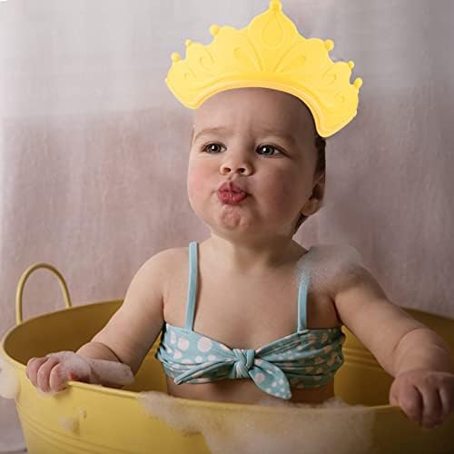 npkgvia бебе бања капа водоотпорен шампон капа за деца деца девојчиња момчиња прилагодлива силиконска круна за капење. Боја