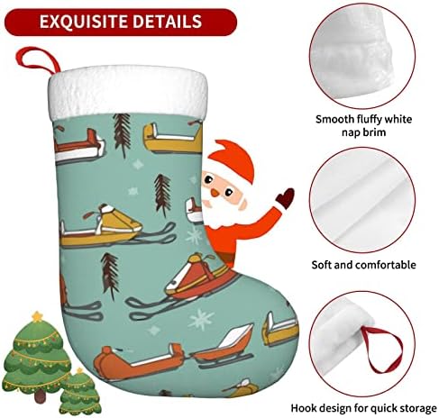 Божиќни чорапи снежни мотори за снежни мотори гроздобер сенф портокалова двострана камин што виси чорапи