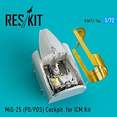 Reskit RSU72-0144-1/72 MIG-25 кокпит за модел на скала за комплети ICM