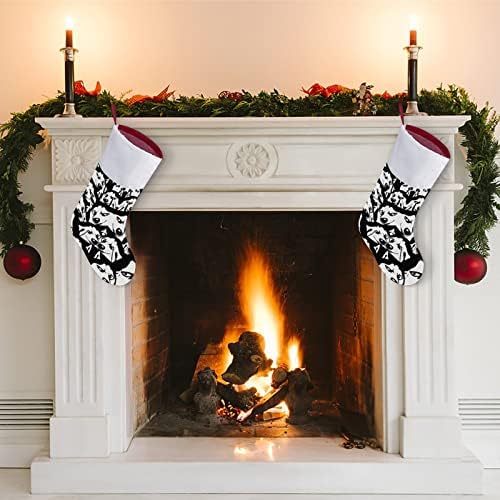 Смешен сибирски хаски Божиќ што виси порибување симпатична санта чорап за украси за украси на Божиќ