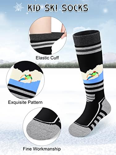 Коораби 2 Пара Детски Ски Чорапи Зимски Нејасни Топли Снежни Чорапи Скијање Лизгање Изолирани Чорапи За Чизми За Момчиња Девојчиња