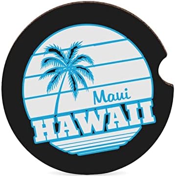 Мауи Хаваи Палма Wooden Car Cup Coasters Cup Holder Non-Slip Mat Interior Decoration Gift Поставете 1 ПАРЧИЊА