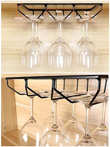 Стаклена решетка за вино под полицата на кабинетот, Организатор на држачи за стакло од вино за вино за кујна за кабинет, држете
