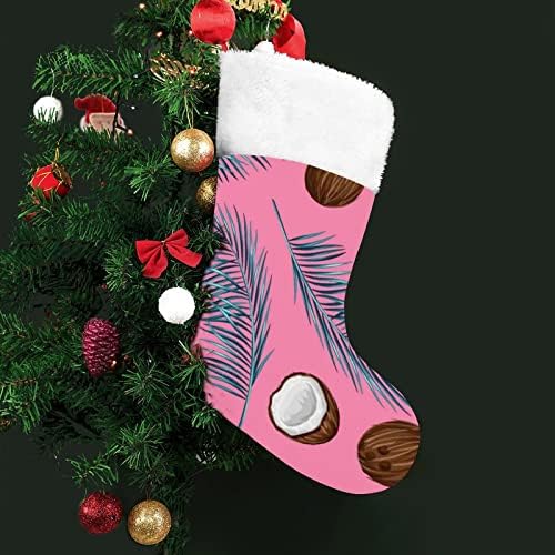 Кокос и остава Божиќно порибување чорапи печати Божиќни дрво украси