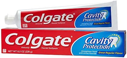 Заштита за заштита на шуплината Колгејт Флуорид паста за заби 8,0 унца, 1 пакет