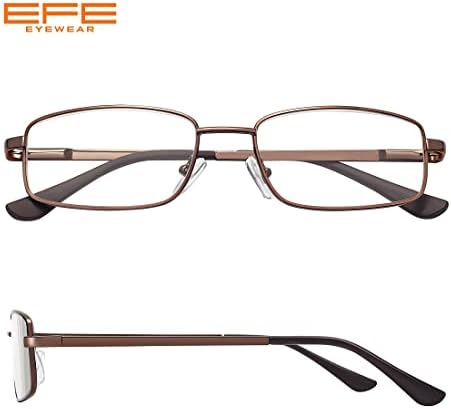 Ефе метална рамка за читање очила за жени Правоаголник Зголемување на читателите на деловни очила за очила за очила 4 пакувања 3.0