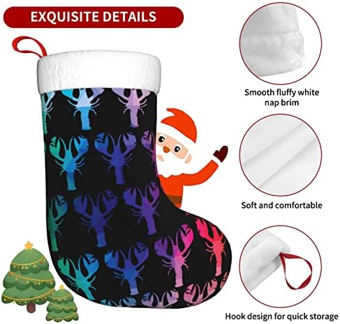 Божиќни чорапи за божиште вратоврски со боја на виножито од виножито, двострано камин што виси чорапи