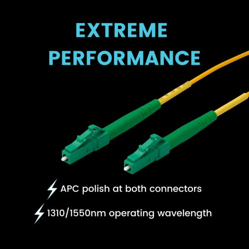 Truefiber LC до LC Fiber Patch Cable, 15M OS2 LC-LCAPC оптички кабел за лепенки, симплекс 9/125 SingleMode, Riser оценет, UL наведен LC до LC Patch