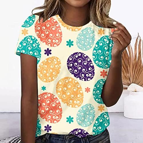 Плус големина на врвови за жени тинејџерски девојки Симпатична графичка маица лето круг на вратот кратки ракави, обични лабави вклопни блузи