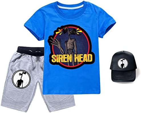 Siren head маица шорцеви сончани 3 парчиња џемпери за џемпери постави сирени глави стоки деца цврста боја џемпер
