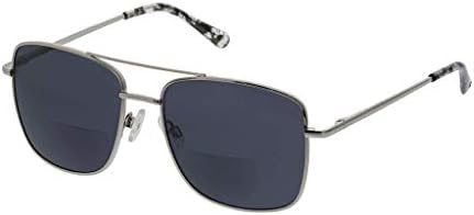 Peepers By Peeperspecs Big Sur Aviator очила за сонце, сребро-бифокални, 56 + 3