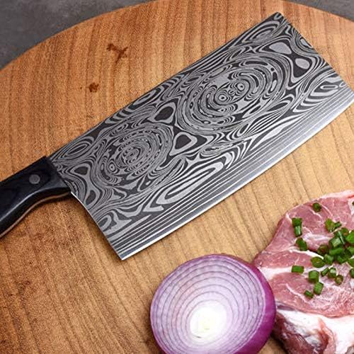 Клејвер нож, месо за месо, 8Cr14mov Клејвер ножеви кујнски ножеви остри исечоци за сечење ножеви нож нож за коски за коски ласер дамаск