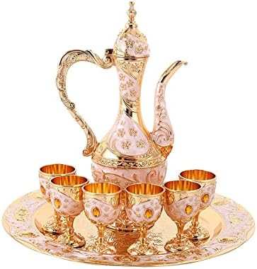 Генерички сад за чај сет со чаши за пиење кафе, сервирање на домашни уметности занаетчиски за занаетчиски чај за свадби, ауреат бело