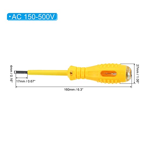 Patikil напон тестер AC 150-500V контакт електричен детектор за лаптиран тестер за шрафцигер со неонски цевка, жолта
