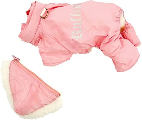 Doggie Design Pink Ruffin It Dog Snow Surit harness - xsmall