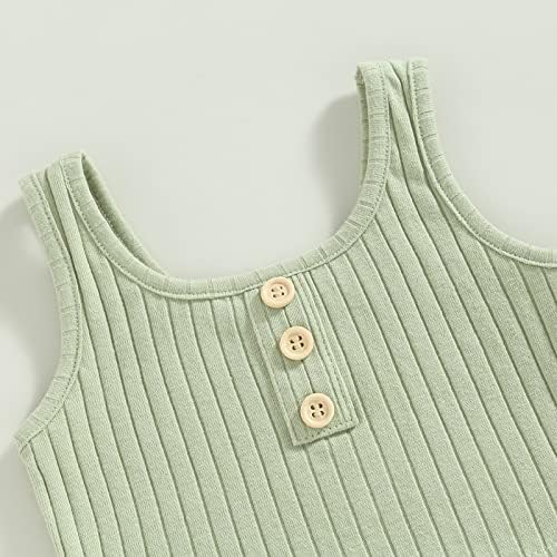 Морелак дете бебе девојче лето облека за летни облеки поставени 2 парчиња ребрести резервоари со камизол и кратки дното на кратки дното
