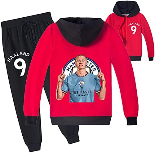 Умкан момче Хааланд графичка јакна и џемпери-маица 2 парчиња MCFC Облека за долги ракави