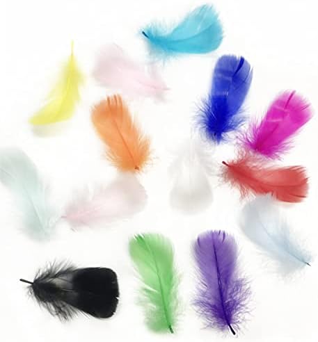ЛОВЕВРИ 300 Pieces Colorful Feathers,3-5 Inches Colorful Feathers,Feathers Decorations for DIY Craft Jewelry Making Wedding Home Party (ми