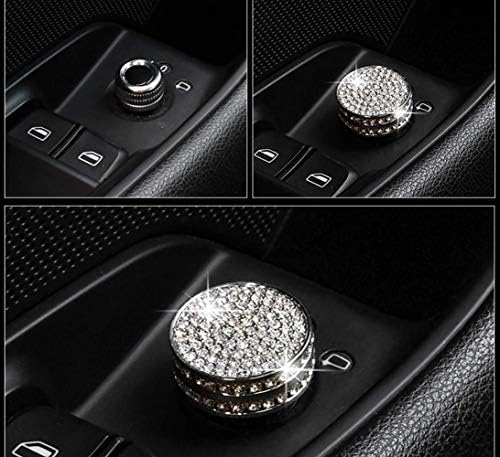 Покривањето на копчето HailWh Bling Fict For Audi A3 A4 A5 A6 A6 Q2 Q3 Q5 S RS Series Rearview Mirror Обвинение копче Rhinestones