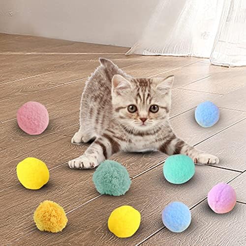 Surakey 10 парчиња топки за волна со мачки за удобно милениче од 6- волна чувствуваше топчести играчки за мачки и мачиња,