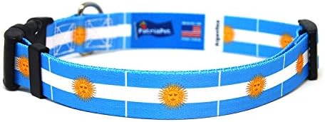 Јака на кучиња од Аргентина | Знаме на Аргентина | Брза за брзо ослободување | Направено во NJу ерси, САД | За дополнителни лагедоги