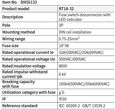 1 парчиња Држач ЗА Осигурувачи 3p 10x38mm Осигурувачи Основна Кутија Индикатор Светлосна НАИЗМЕНИЧНА СТРУЈА IP20 Керамичко Цилиндрично Јадро