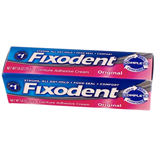 Fixodent Creamsive Leadesive Cream, оригинален, по 1,40 унци секоја од нив