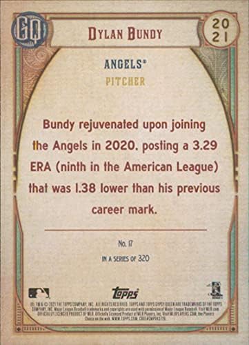 2021 Топс Цигански кралица 17 Дилан Бунди Лос Анџелес Ангели МЛБ Бејзбол Трговска картичка