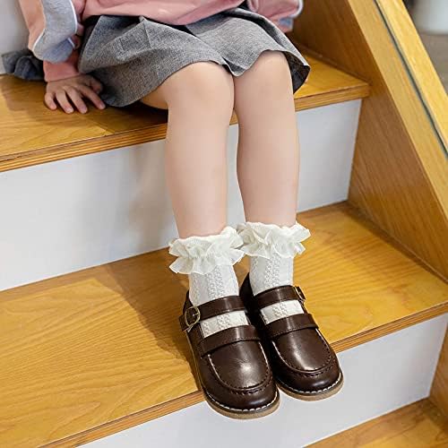 Мали Девојчиња Возбудува Чипка Трим Памучни Чорапи Бебе Девојка Дупчица Варени Фустан Чорапи