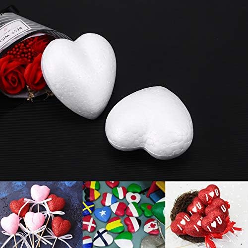 Стобок декор 10 парчиња занаетчиски пена срца полистирен во облик