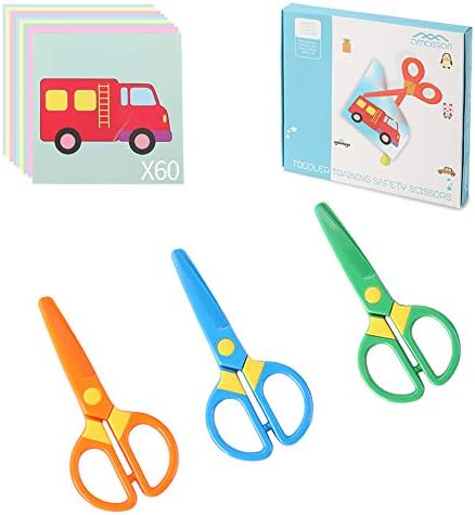 3 ПАРЧИЊА Детски Пластични Ножици За Мали Деца - Безбедносни Ножици За Обука На Деца Ножици За Предучилишна Обука ножици &засилувач;