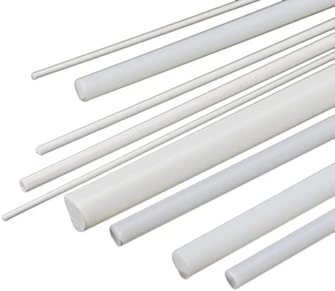 Gazelle Trading 5 парчиња бела пластична шипка тркалезна цврста лента DIY модел Материјал должина 250мм дијаметар 1мм 2мм 3мм