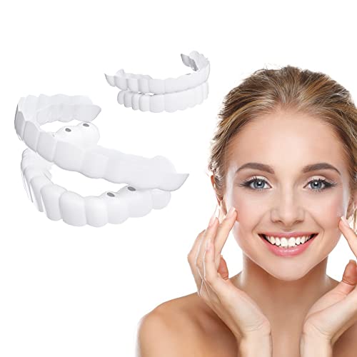 2 пара фурнири прилепуваат во забите за заби удобност се вклопуваат во белење на фурнир на протези со жени и маж забава во насмевка