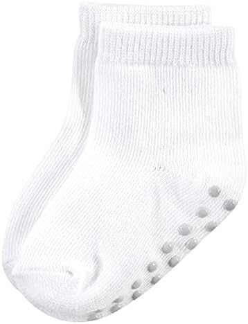 Допрени од природата бебешки органски памучни чорапи со не-лизгач за отпорност на есен, цврста црна розова боја, 12-24 месеци