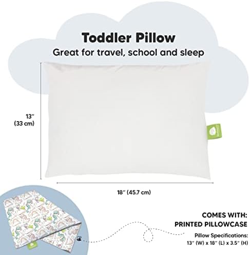 Keababies Toddler Pillow со перница - 13x18 Мојата мала сонувачка перница - органски перници за дете од памук за спиење, детска