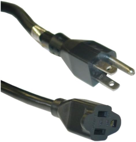 Кабел за продолжување на напојување од 10 стапки, кабел за продолжување на напојувањето, црна, SJT, NEMA 5-15P до NEMA 5-15R, 14