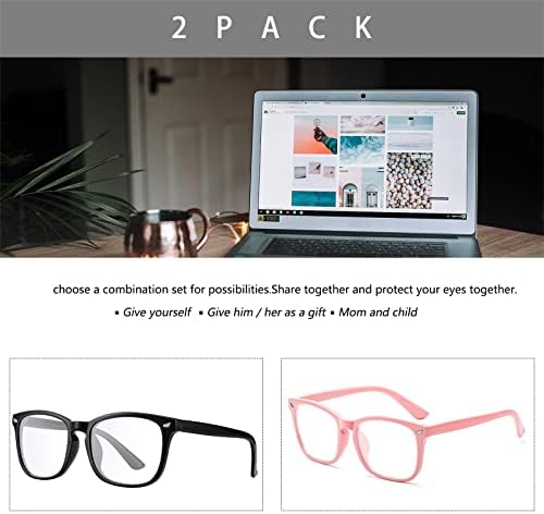 ЧБП сина-светлина-блокирање-очила за жени компјутерски очила човек,2 пакет игри очила модна рамка