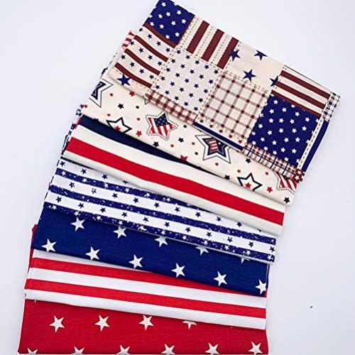 ВАЛИКЛУД 7 парчиња Памучна Ткаенина Квадратни Листови Масни Четвртини Знаме Ѕвезда На Американското Знаме Независност Пакет Ткаенина