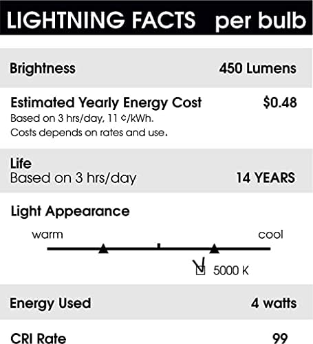 Деко Светло Канделабри Предводени Светилки - 40w Еквивалент Е12 LED Сијалица 6-Пакет Дизајниран ВО САД-HD 450 Лумени Дневна Светлина Затемнета