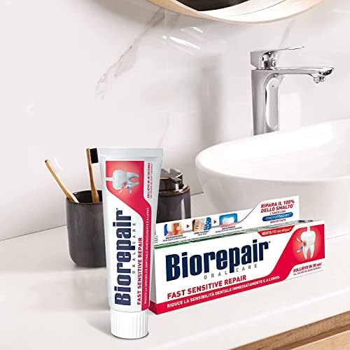 Biorepair: „Брза чувствителна поправка“ паста за заби со MicrorePair * 2.5 Tube Tube Tube * [Италијански увоз]