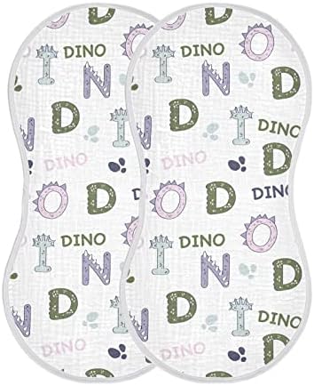 Ксигуа диносаурус Муслин бебешки крпи, 1 пакет чист памук за бебиња за бебиња, абсорбента и мека крпа од крпа за новороденчиња