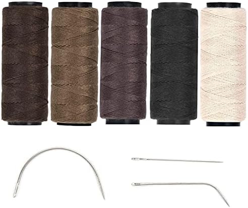 Парикс 5 ролни за шиење со 3 парчиња c/j/I игли користејќи за шиење на рацете, игла за екстензии на косата и нишка за шиење, нишка за екстензии
