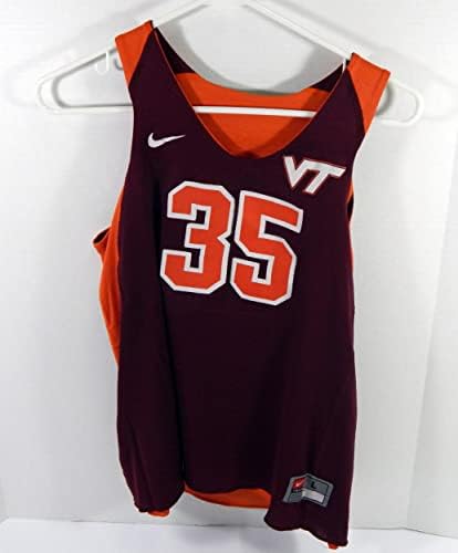 Женска Вирџинија Техника Хокис 35 игра издадена портокалова кошарка кошарка дрес L 3 - НБА игра користена