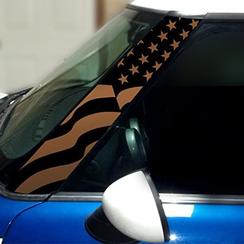 Уметнички одраз на американските знамиња Столб Винил Декларации за 1 -ви генерал Mini Cooper - Сет од 2 - Изберете боја - [бакар]