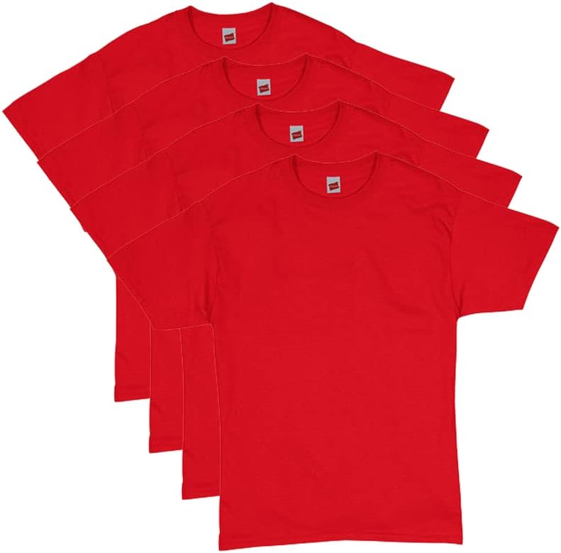 Hanes Essentials Машка пакет маица, маж со кратки ракави, маички со памучни маици за мажи, пакет со вредности
