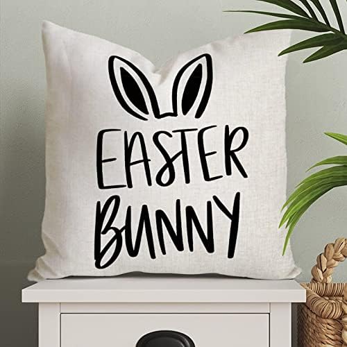 Велигденски Велигденски фрлање перница покривка со акварел за зајаци за зајаци пролетна сезона цветна перница за прекривка квадратна